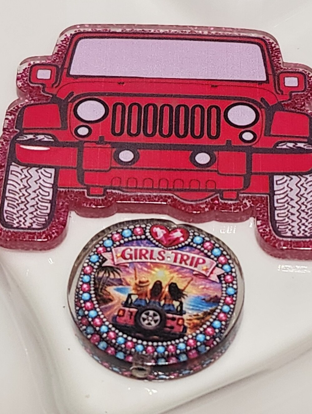 Girls Trip Flatback Focal Bead Badge Keychain Crafts Beaded Pen Magnet Bag Clip